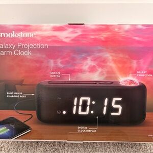 Brookstone Multicolor Galaxy Projector Alarm Clock
